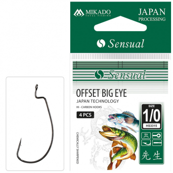 Haczyk Mikado - Sensual - Offset Big Eye Nr 4/0 Bn - Op.3szt.